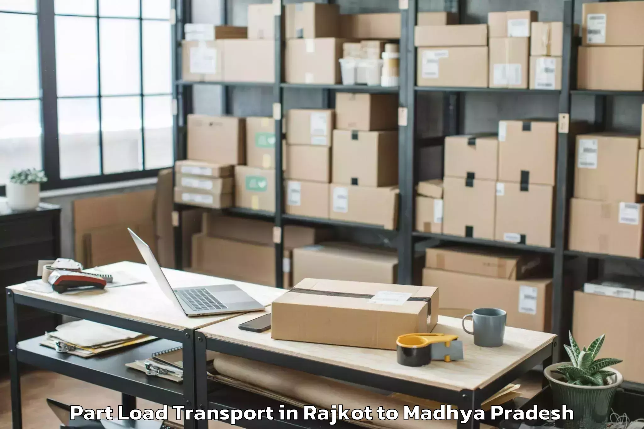 Book Rajkot to Bijawar Part Load Transport Online